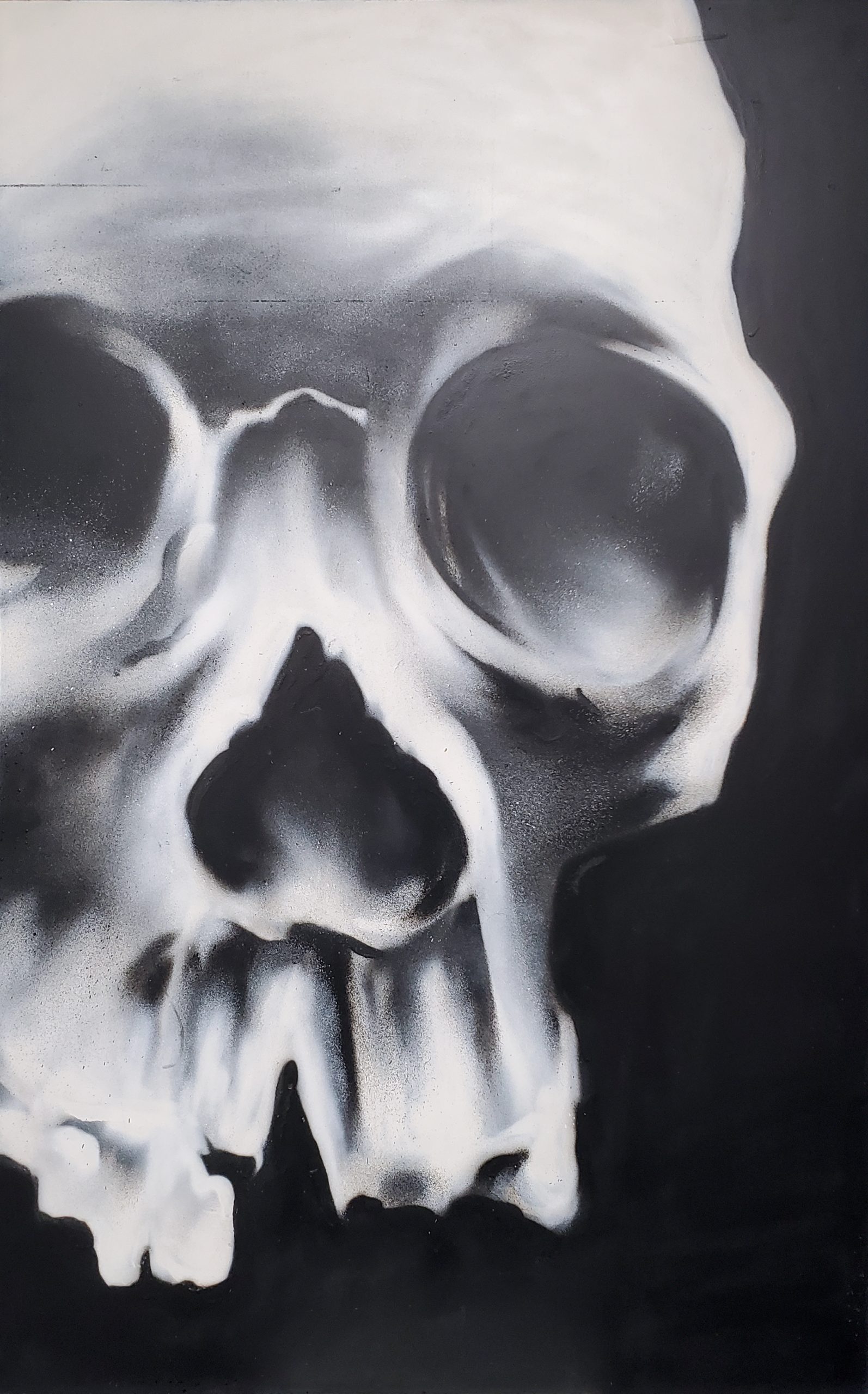Painting of skull by Joseph Dias